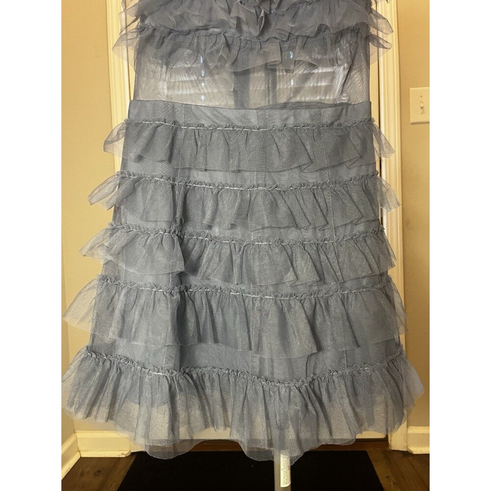 GEORGIA MINI DRESS - SMOKY BLUE- VELVI- Xsmall - Picture 7 of 14
